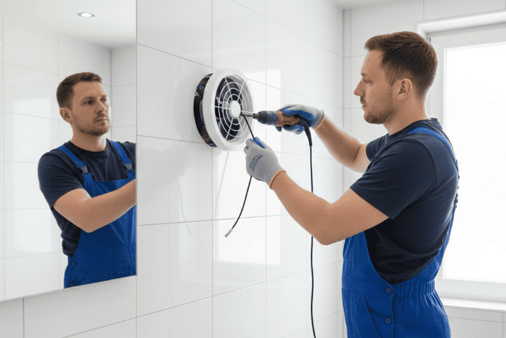 Замена вытяжки вентилятора в ванной в Минске